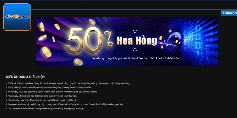 Đại Lý Viva88 – Kiếm Tiền Cực Dễ, Hoa Hồng Khủng Đến 50% 3 Chính sách hoa hồng đại lý Viva88 hấp dẫn – Cơ hội thu nhập tối đa